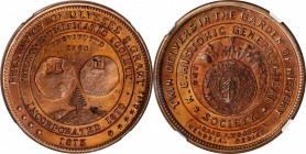 Trade Tokens and Store Cards

Massachusetts---Boston. 1873 Boston Numismatic Society. Rulau Ma-Bo 13B. Copper. Plain Edge. 31 mm. MS-66 RB (NGC).
...