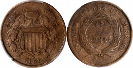 Two-Cent Piece

1867 Two-Cent Piece. FS-101. Doubled Die Obverse. Fine-12 (PCGS).

PCGS# 3594.