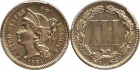 Nickel Three-Cent Piece

1884 Nickel Three-Cent Piece. Proof. AU Details--Cleaned (PCGS).

PCGS# 3780. NGC ID: 2766.

From the Francesca Collect...