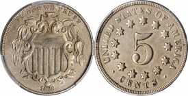 Shield Nickel

1868 Shield Nickel. FS-101. Doubled Die Obverse. AU Details--Corrosion Removed (PCGS).

PCGS# 38335.