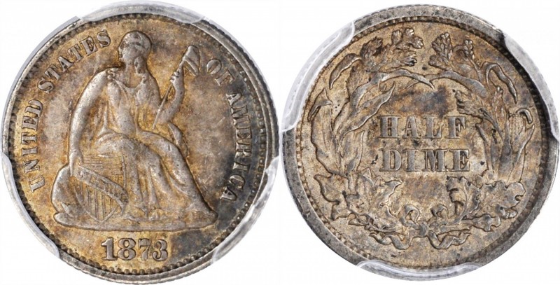 Liberty Seated Half Dime

1873 Liberty Seated Half Dime. AU-50 (PCGS).

PCGS...