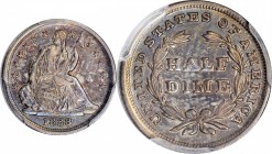 Liberty Seated Half Dime

Lot of (2) Liberty Seated Half Dimes. (PCGS).

Included are: 1838 No Drapery, Large Stars, EF Details--Cleaned; and 1853...