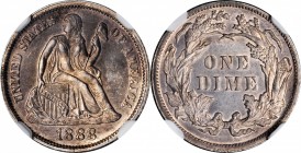 Liberty Seated Dime

1888 Liberty Seated Dime. Unc Details--Cleaned (NGC).

PCGS# 4700. NGC ID: 23B7.