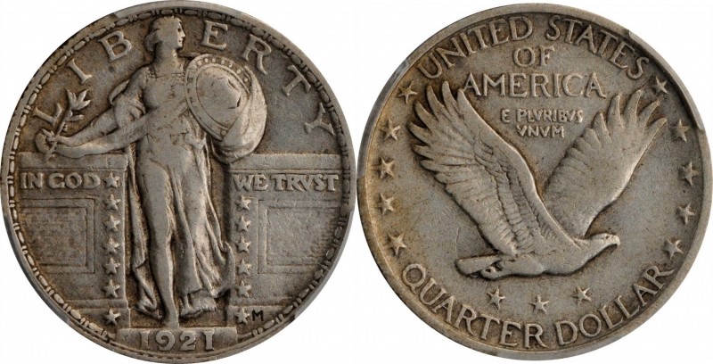 Standing Liberty Quarter

1921 Standing Liberty Quarter. VF-30 (PCGS).

PCGS...