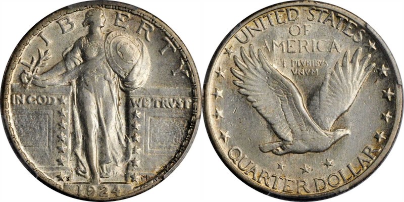 Standing Liberty Quarter

1924-S Standing Liberty Quarter. AU-53 (PCGS).

PC...