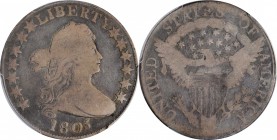 Draped Bust Half Dollar

1805 Draped Bust Half Dollar. O-106, T-13. Rarity-3+. Good-4 (PCGS).

PCGS# 6069.