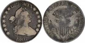 Draped Bust Half Dollar

1805 Draped Bust Half Dollar. O-109a, T-14. Rarity-4. VG-8 (PCGS).

PCGS# 6069. NGC ID: 24EG.
