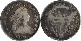 Draped Bust Half Dollar

1805 Draped Bust Half Dollar. O-110, T-6. Rarity-5. VG Details--Damage (PCGS).

PCGS# 6069. NGC ID: 24EG.