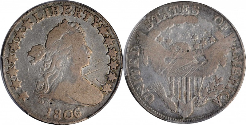 Draped Bust Half Dollar

1806/5 Draped Bust Half Dollar. O-102, T-7. Rarity-3+...