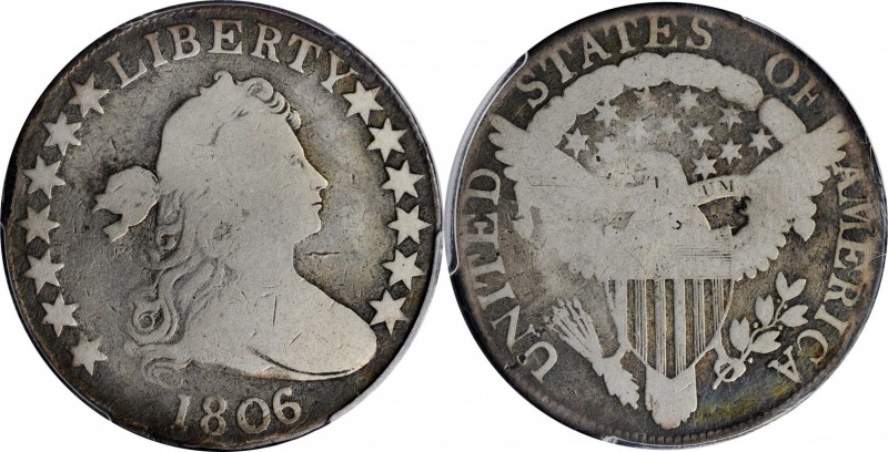 Draped Bust Half Dollar

1806/5 Draped Bust Half Dollar. O-102, T-7. Rarity-3+...