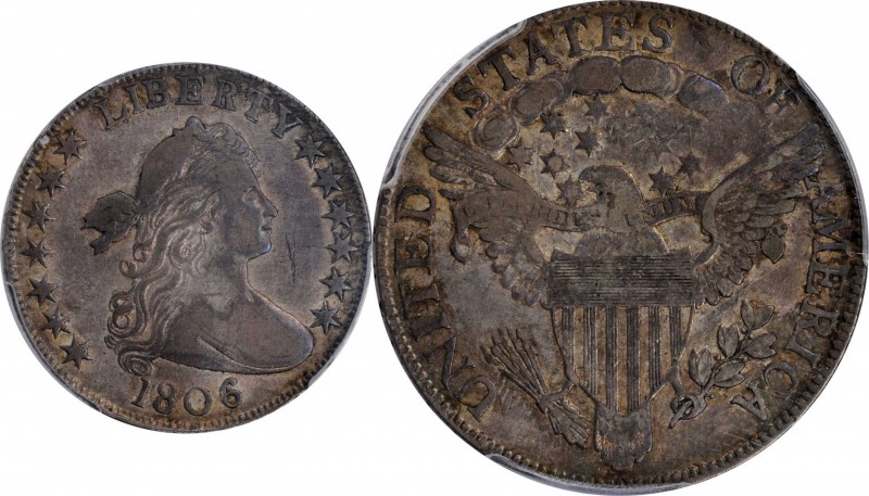 Draped Bust Half Dollar

1806 Draped Bust Half Dollar. O-105, T-5. Rarity-2. K...