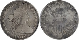 Draped Bust Half Dollar

1806 Draped Bust Half Dollar. O-107a, T-3. Rarity-4+. Knobbed 6, Small Stars. VG Details--Cleaned (PCGS).

PCGS# 6075.
