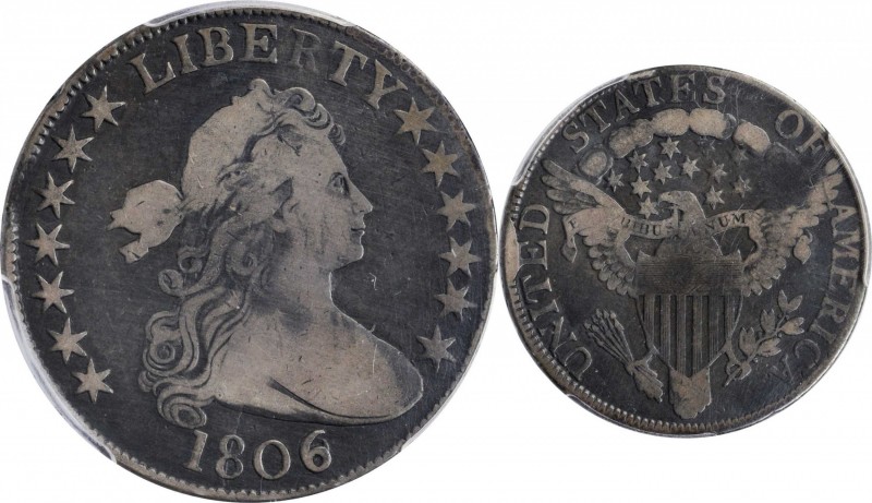 Draped Bust Half Dollar

1806 Draped Bust Half Dollar. O-111a, T-11. Rarity-6....