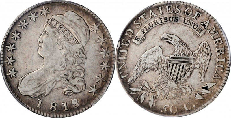 Capped Bust Half Dollar

1818/7 Capped Bust Half Dollar. O-102a. Rarity-2. Sma...