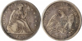 Liberty Seated Silver Dollar

1844 Liberty Seated Silver Dollar. OC-1. Rarity-2. Misplaced Date, Doubled Die Obverse. Fine-15 (PCGS).

PCGS# 6930....