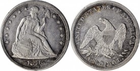 Liberty Seated Silver Dollar

1846 Liberty Seated Silver Dollar. OC-2. Rarity-2. Repunched Date. EF Details--Cleaned (PCGS).

PCGS# 6932. NGC ID: ...