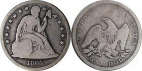 Liberty Seated Silver Dollar

1865 Liberty Seated Silver Dollar. OC-2. Rarity-2. Good-6 (PCGS).

PCGS# 6955. NGC ID: 24Z8.