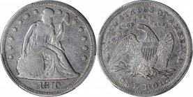 Liberty Seated Silver Dollar

1870 Liberty Seated Silver Dollar. OC-Unlisted. VG Details--Scratch (PCGS).

PCGS# 6963. NGC ID: 24ZD.

From Golde...
