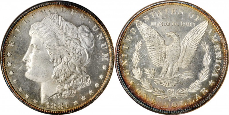 Morgan Silver Dollar

1881-S Morgan Silver Dollar. MS-66 PL (NGC). OH.

PCGS...