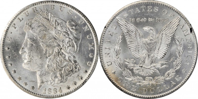 Morgan Silver Dollar

1884-CC GSA Morgan Silver Dollar. Mint State (Uncertifie...