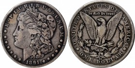 Morgan Silver Dollar

1891-CC Morgan Silver Dollar. VF-25 (PCGS).

PCGS# 7206. NGC ID: 255H.