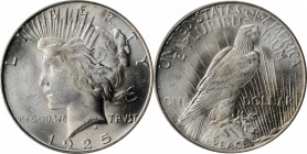 Peace Silver Dollar

1925-S Peace Silver Dollar. MS-64 (PCGS). CAC.

PCGS# 7366. NGC ID: 257M.

From the Q. David Bowers Collection.