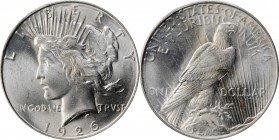 Peace Silver Dollar

1926-D Peace Silver Dollar. MS-64 (PCGS). CAC.

PCGS# 7368. NGC ID: 257P.

From the Q. David Bowers Collection.