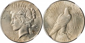 Peace Silver Dollar

1928 Peace Silver Dollar. Unc Details--Cleaned (NGC).

PCGS# 7373. NGC ID: 257V.