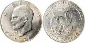 Eisenhower Dollar

1971-D Eisenhower Dollar. FS-901, RDV-006. Friendly Eagle. MS-64 (PCGS).

PCGS# 509951.

From the Q. David Bowers Collection.