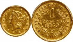 Gold Dollar

1853-O Gold Dollar. Winter-1. AU-55 (PCGS).

PCGS# 7524. NGC ID: 25BX.

From the Francesca Collection.