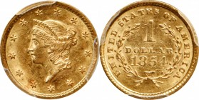 Gold Dollar

1854 Gold Dollar. Type I. AU-58 (PCGS).

PCGS# 7525. NGC ID: 25BY.

From the Francesca Collection.