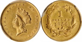 Gold Dollar

1854 Gold Dollar. Type II. AU-53 (PCGS).

PCGS# 7531. NGC ID: 25C3.