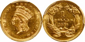 Gold Dollar

1873 Gold Dollar. Open 3. AU-58 (PCGS).

PCGS# 7573. NGC ID: 25DB.

From the Francesca Collection.
