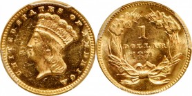Gold Dollar

1874 Gold Dollar. MS-62 (PCGS).

PCGS# 7575. NGC ID: 25DC.

From the Francesca Collection.