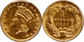 Gold Dollar

1889 Gold Dollar. MS-62 (PCGS).

PCGS# 7590. NGC ID: 25DU.

From the Francesca Collection.