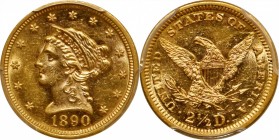 Liberty Head Quarter Eagle

1890 Liberty Head Quarter Eagle. AU-58 (PCGS).

PCGS# 7842. NGC ID: 25LE.

From the Francesca Collection.