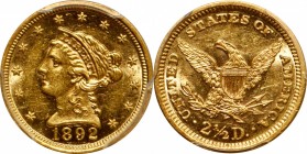 Liberty Head Quarter Eagle

1892 Liberty Head Quarter Eagle. AU-58 (PCGS).

PCGS# 7844. NGC ID: 25LG.

From the Francesca Collection.