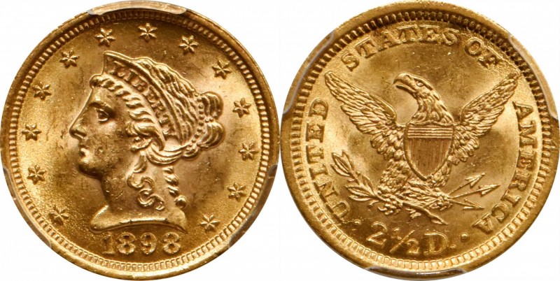 Liberty Head Quarter Eagle

1898 Liberty Head Quarter Eagle. MS-63 (PCGS).

...