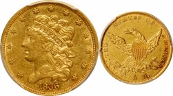 Classic Head Half Eagle

1836 Classic Head Half Eagle. McCloskey-6. Second Head, Large Close Date, Large 5. EF-45 (PCGS).

PCGS# 8174. NGC ID: 25R...
