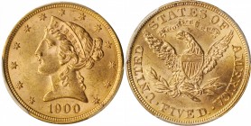 Liberty Head Half Eagle

1900 Liberty Head Half Eagle. MS-63 (PCGS).

PCGS# 8400. NGC ID: 25YU.