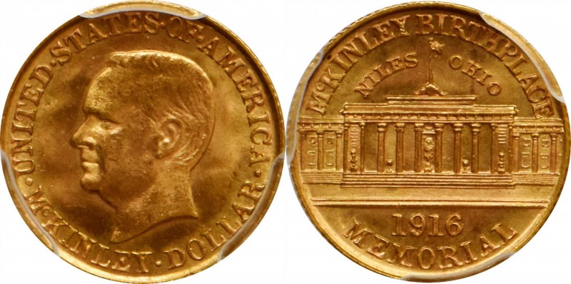 McKinley Memorial Gold Dollar

1916 McKinley Memorial Gold Dollar. MS-65 (PCGS...