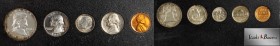 Proof Sets

1951 Proof Set. (Uncertified).

Housed in a black after-market holder, this set includes: Lincoln cent; Jefferson nickel; Roosevelt di...