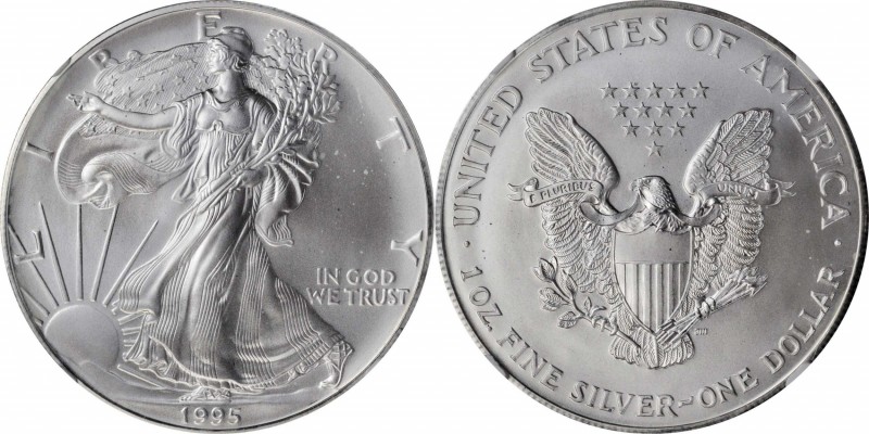 Silver Eagle

1995 Silver Eagle. Chief Engraver John M. Mercanti Signature. MS...