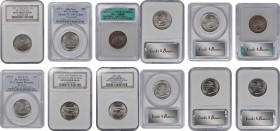 Mint Errors

Lot of (6) Certified Statehood Quarter Mint Errors.

Included are: 1999-D New Jersey--Broadstruck--AU-58 (NGC); 1999-P Connecticut--S...