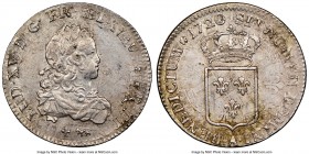 Louis XV 1/3 Ecu 1720-A UNC Details (Cleaned), Paris mint, KM457.1. Shield type. Overstruck on Crowned "L"s type. From the Doug Robins Collection of C...