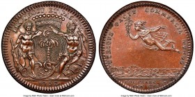 "Nantes-Port des Antilles" copper Franco-American Jeton 1752-Dated MS63 Brown NGC, Br-511, Lec-110. 29.5mm. Plain edge. Medal alignment. Compagnie des...