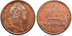 Louis XV copper Franco-American Jeton 1755-Dated MS63 Brown NGC, Br-515 var. (R3; bust type), Lec-148. Plain edge. Coin alignment. A fully choice spec...