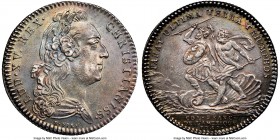Louis XV silver Franco-American Jeton 1757-Dated AU55 NGC, Br-518 var. (R4-1/2; bust type), Lec-173a, Robins-29099. Reeded edge. Coin alignment. From ...