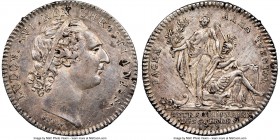 Louis XVI silver "Military Support" Franco-American Jeton 1777-Dated AU Details (Cleaned) NGC, Br-Unl., Betts-558, Feuardent-903, Lec-205h. Reeded edg...