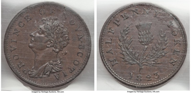 Nova Scotia. George IV "Thistle" 1/2 Penny Token 1823 XF45 ICCS, Br-867, NS-1A4,...